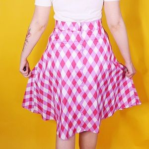 heart of haute Skirts - Harlequin Print Vintage Style Skirt heart of haute Skirts - Harlequin Print Vintage Style Skirt